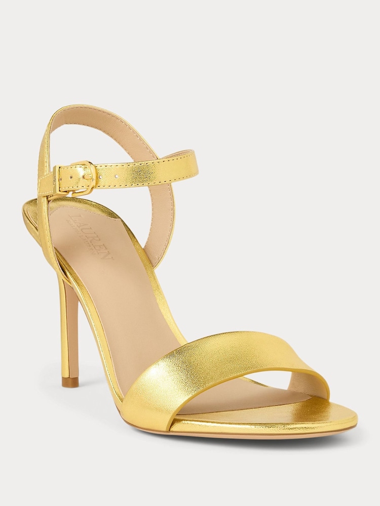 Gold - Lauren Ralph Lauren Absatzschuhe aus Nappaleder mit Riemchen - Bild 2 von 4 Gold - Lauren Ralph Lauren Absatzschuhe aus Nappaleder mit Riemchen - Bild 2 von 4
