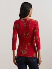 Lauren Ralph Lauren Alayjia V-Neck Jersey Top - Image 2 of 5