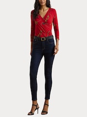 Lauren Ralph Lauren Alayjia V-Neck Jersey Top - Image 3 of 5