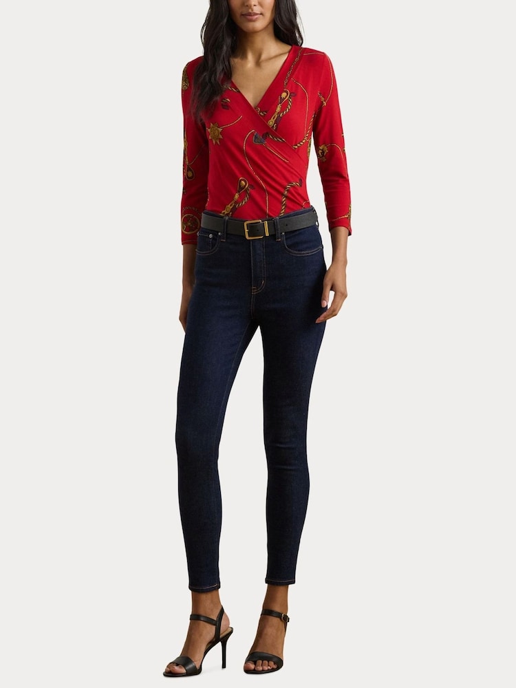 Lauren Ralph Lauren Alayjia V-Neck Jersey Top - Image 3 of 5