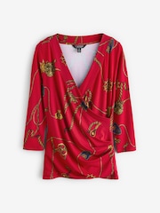 Lauren Ralph Lauren Alayjia V-Neck Jersey Top - Image 5 of 5