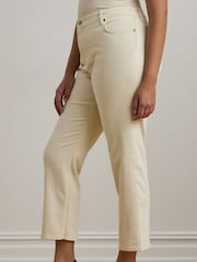 Lauren Ralph Lauren Cream Curve High Rise Straight Fit Denim Jeans - Image 2 of 7