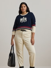 Lauren Ralph Lauren Cream Curve High Rise Straight Fit Denim Jeans - Image 5 of 7