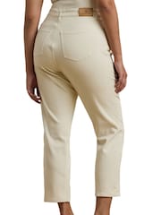 Lauren Ralph Lauren Cream Curve High Rise Straight Fit Denim Jeans - Image 7 of 7