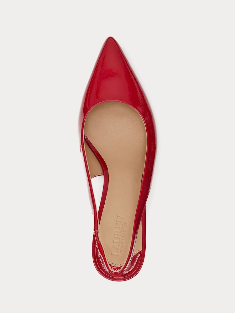 rdeča - Lauren Ralph Lauren Lolah II Leather Slingback Pump Heeled Shoes - Slika 5 iz 5 rdeča - Lauren Ralph Lauren Lolah II Leather Slingback Pump Heeled Shoes - Slika 5 iz 5