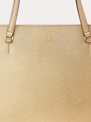 Lauren Ralph Lauren Karly Crosshatch Leather Tote Bag - Image 5 of 6