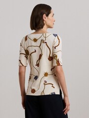 Lauren Ralph Lauren Judy Stretch Cotton Boatneck Top - Image 2 of 5