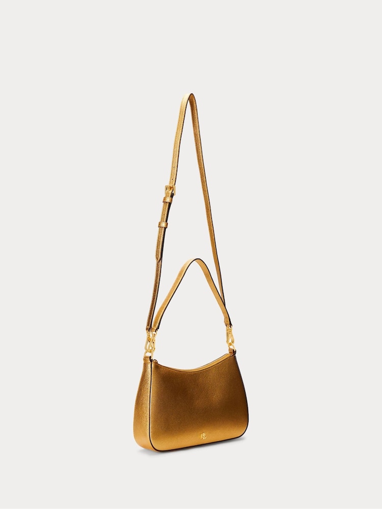 Lauren Ralph Lauren Danni Crosshatch Leather Shoulder Bag - Image 2 of 6