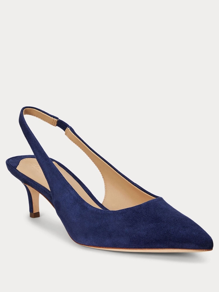 Lauren Ralph Lauren Lolah II Suede Slingback Heeled lahki športni copati čevlji - Slika 1 iz 4