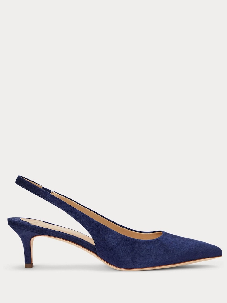 Lauren Ralph Lauren Lolah II Suede Slingback Heeled lahki športni copati čevlji - Slika 2 iz 4