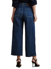 Lauren Ralph Lauren Blue High-Rise Wide-Leg Cropped Denim Jeans - Image 7 of 9