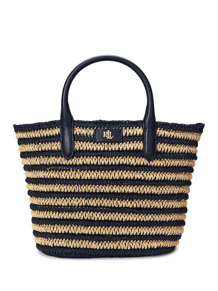 Lauren Ralph Lauren Natural Brie Striped Straw Raffia Tote Bag - Imagen 2 de 8