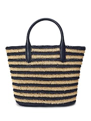 Lauren Ralph Lauren Natural Brie Striped Straw Raffia Tote Bag - Imagen 3 de 8