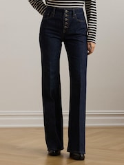 Lauren Ralph Lauren High-Rise Straight Leg Flare Denim Jeans - Image 1 of 6