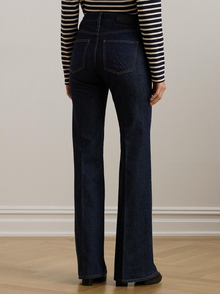 Lauren Ralph Lauren High-Rise Straight Leg Flare Denim Jeans - Image 2 of 6