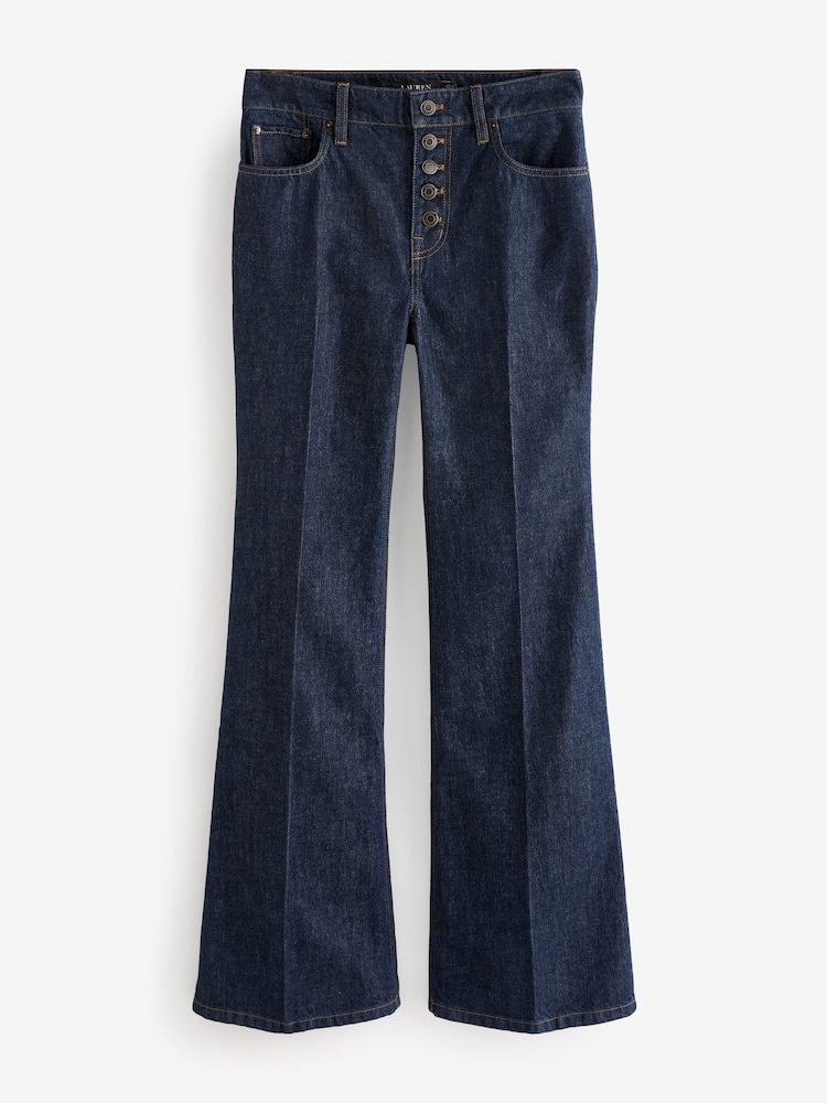Lauren Ralph Lauren High-Rise Straight Leg Flare Denim Jeans - Image 6 of 6