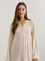 Lauren Ralph Lauren Versilla Pleated Georgette Blouse - Image 1 of 8