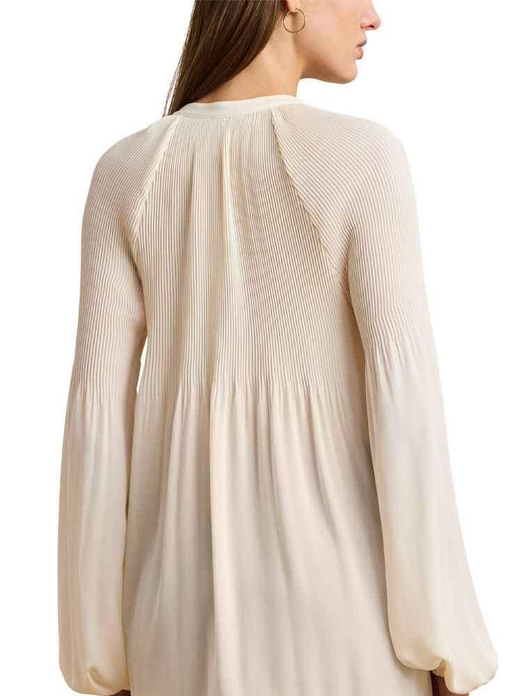 Lauren Ralph Lauren Versilla Pleated Georgette Blouse - Image 5 of 8