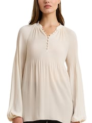 Lauren Ralph Lauren Versilla Pleated Georgette Blouse - Image 6 of 8