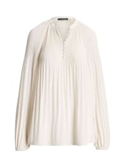 Lauren Ralph Lauren Versilla Pleated Georgette Blouse - Image 8 of 8