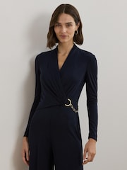 Lauren Ralph Lauren Isanah V-Neck Wide Leg Jumpsuit - Imagen 4 de 7
