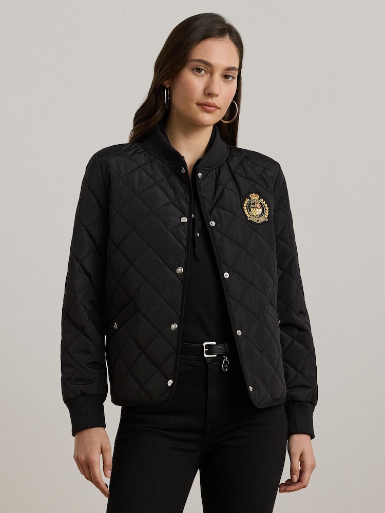Lauren Ralph Lauren Quilted Bomber Crest Logo Coat - Image 1 of 9