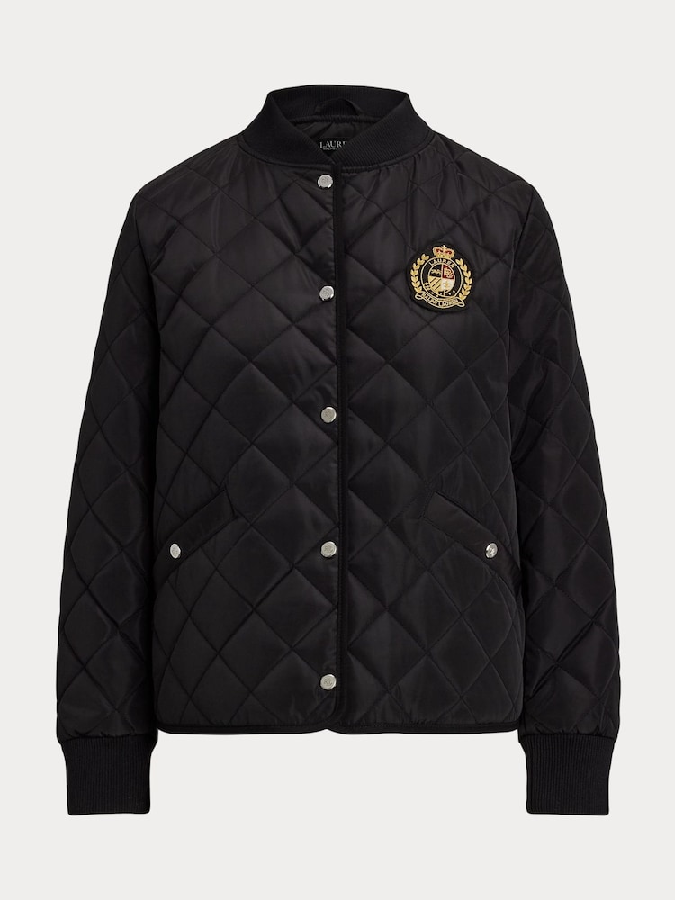 Lauren Ralph Lauren Quilted Bomber Crest Logo Coat - Image 9 of 9