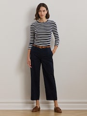 Lauren Ralph Lauren Brienda Twill Wide Leg Trousers - Image 4 of 5