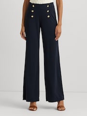 Lauren Ralph Lauren High Waisted Button Detail Trousers - Image 1 of 6