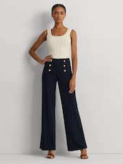 Lauren Ralph Lauren High Waisted Button Detail Trousers - Image 2 of 6