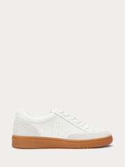 Lauren Ralph Lauren Hailey Gum Sole Leather White Trainers - Image 1 of 4