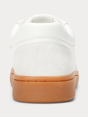 Lauren Ralph Lauren Hailey Gum Sole Leather White Trainers - Image 4 of 4
