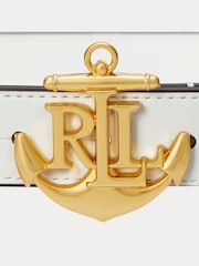 Blanco - Lauren Ralph Lauren Leather Anchor Belt - Imagen 2 de 2