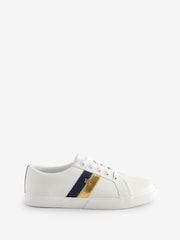 Lauren Ralph Lauren Janson Logo Leather Trainers - Image 1 of 4