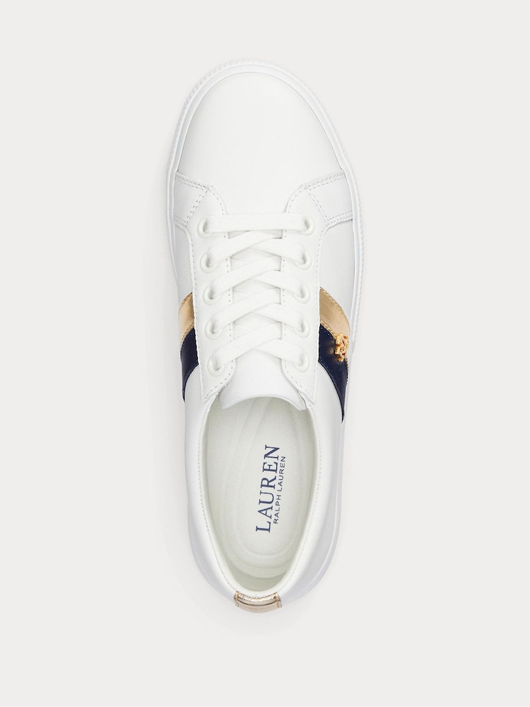 Lauren Ralph Lauren Janson Logo Leather Trainers - Image 4 of 4