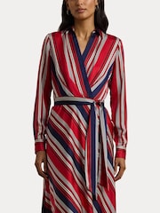 Lauren Ralph Lauren Striped Charmeuse Midi Dress - Image 5 of 8