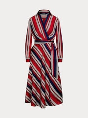 Lauren Ralph Lauren Striped Charmeuse Midi Dress - Image 8 of 8