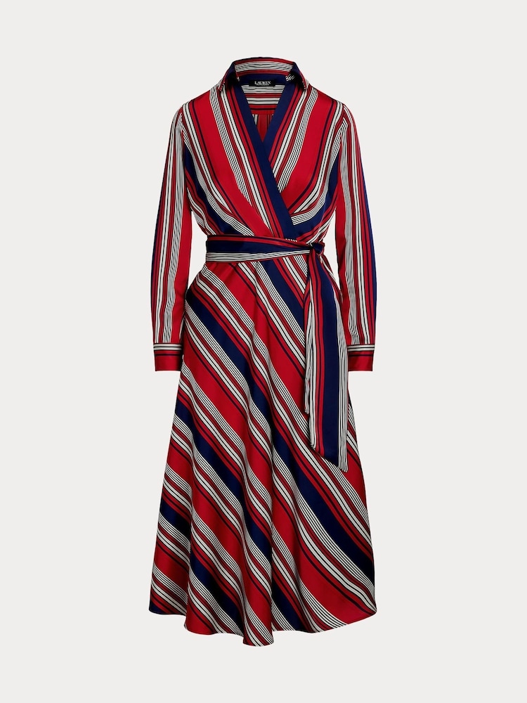 Lauren Ralph Lauren Striped Charmeuse Midi Dress - Image 8 of 8