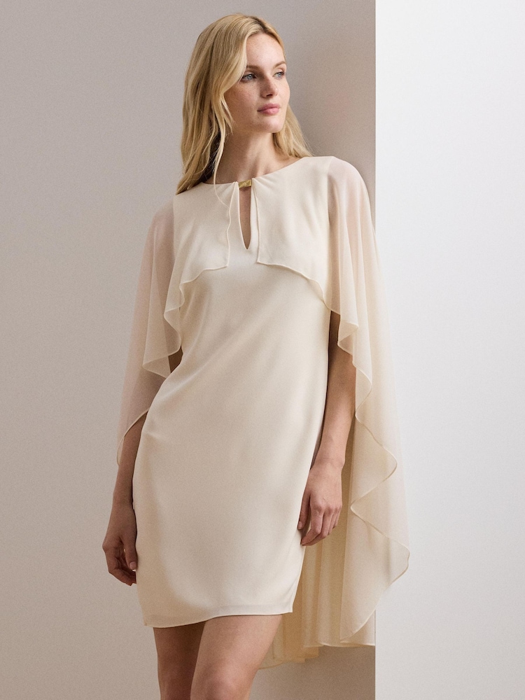 Lauren Ralph Lauren Renelle Cape Long Sleeve Mini Dress - Bild 1 von 8