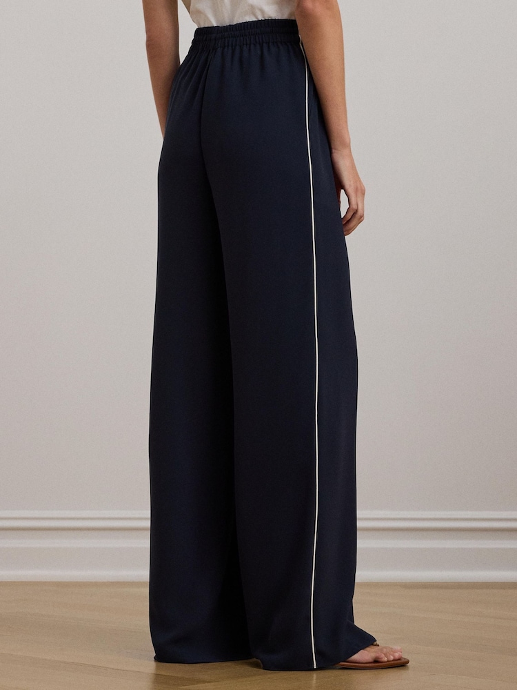 Lauren Ralph Lauren Ziakash Side-Stripe Georgette Wide-Leg Trousers - Image 2 of 5