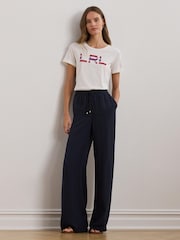 Lauren Ralph Lauren Ziakash Side-Stripe Georgette Wide-Leg Trousers - Image 3 of 5