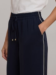 Lauren Ralph Lauren Ziakash Side-Stripe Georgette Wide-Leg Trousers - Image 4 of 5