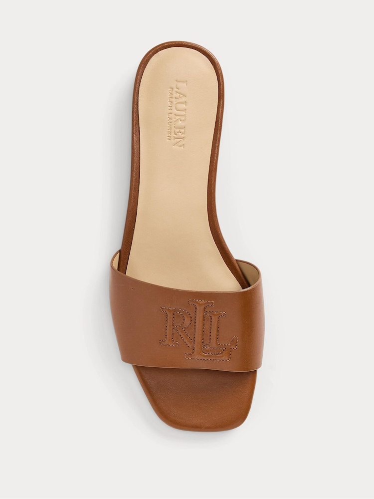 Braun - Lauren Ralph Lauren Everley Nappaleder-Sandalen mit Logo - Bild 4 von 4 Braun - Lauren Ralph Lauren Everley Nappaleder-Sandalen mit Logo - Bild 4 von 4
