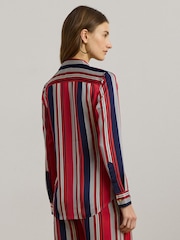 Lauren Ralph Lauren Jamelko Stripe Glossy Charmeuse Shirt - Image 2 of 5