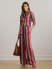 Lauren Ralph Lauren Jamelko Stripe Glossy Charmeuse Shirt - Image 3 of 5