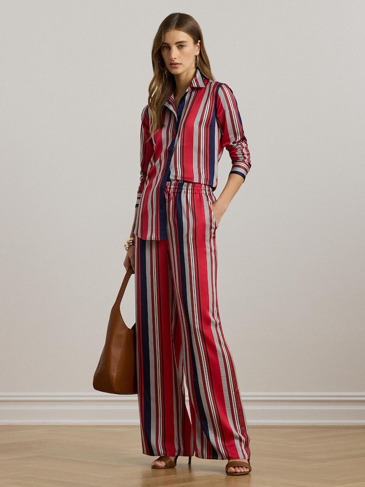 Lauren Ralph Lauren Jamelko Stripe Glossy Charmeuse Shirt - Image 3 of 5