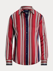 Lauren Ralph Lauren Jamelko Stripe Glossy Charmeuse Shirt - Image 5 of 5