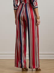 Lauren Ralph Lauren Ziakash Striped Satin Charmeuse Wide-Leg Trousers - Image 2 of 5
