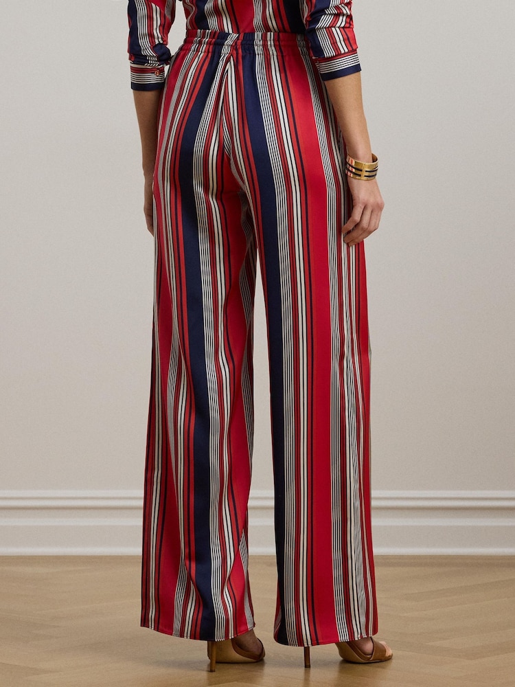 Lauren Ralph Lauren Ziakash Striped Satin Charmeuse Wide-Leg Trousers - Image 2 of 5