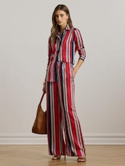 Lauren Ralph Lauren Ziakash Striped Satin Charmeuse Wide-Leg Trousers - Image 3 of 5